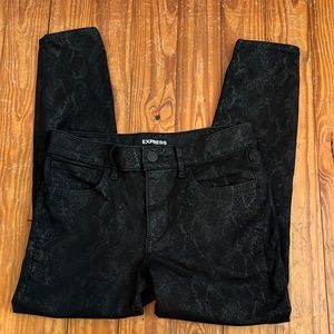 Snake skin print jeans